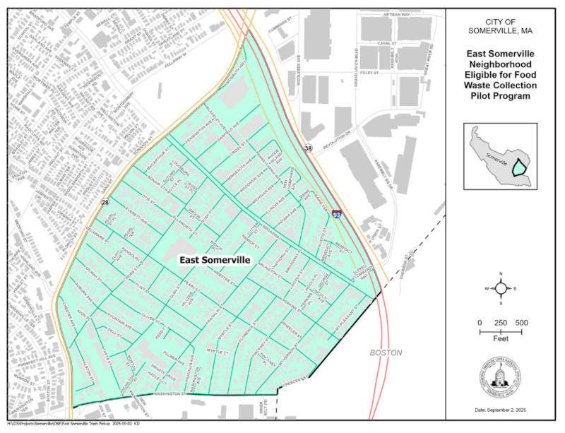 Map of East Somerville Pilot Program Area